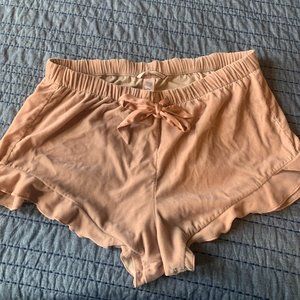 Victoria Secret- baby pink velvet feel PJ shorts Size Medium